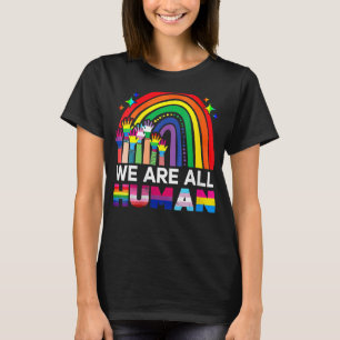 Kvinnor vi alla är mänskligt Pride Ally LGB Flagga T Shirt