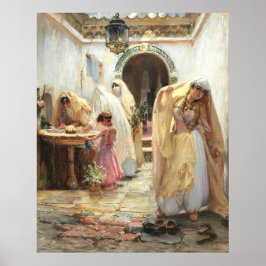 Kvinnor vid fontänen, Arthur Bridgman Fine Art Poster