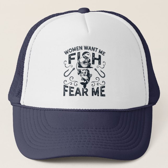 Kvinnor Vill Ha Mig Fisk Fruktar Mig Roligt Fiske Keps (Framsida)