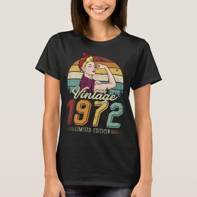 KVINNOR VINTAGE 1972 BEGRÄNSAD EDITION T SHIRT (Framsida)