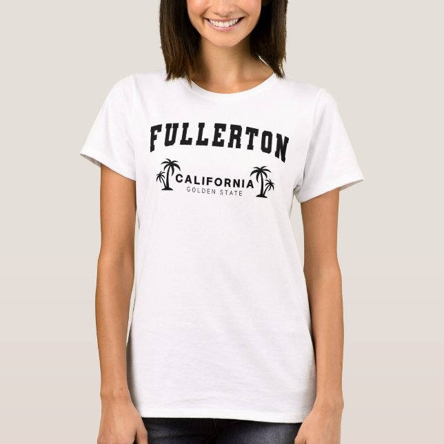 Kvinnor White Fullerton, Kalifornien T Shirt (Framsida)
