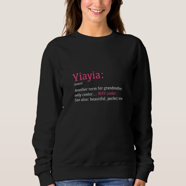 Kvinnor Yiayia Funny Definition Noun annan term T Shirt (Framsida)