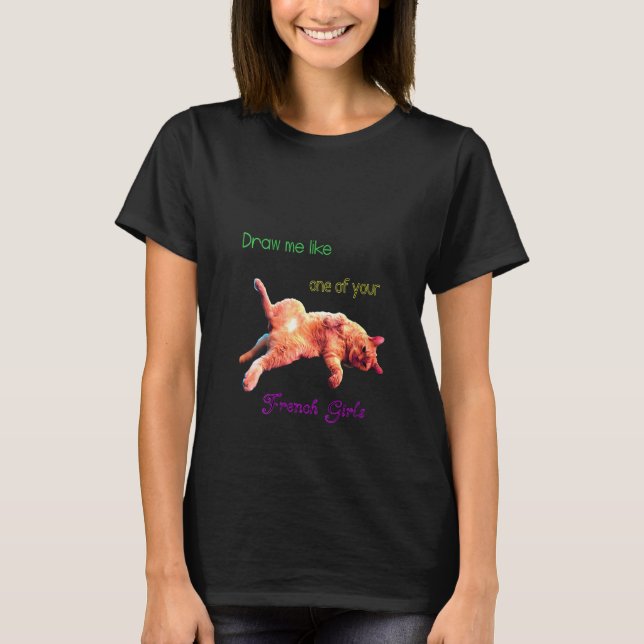 Kvinnor Zigi Cute Cat Lazy Sideways Cat Funny S T Shirt (Framsida)