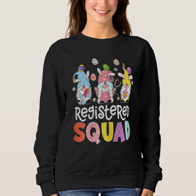 Kvinnoregistrerade Squad Bunny Gnome Eggs Hunting  T Shirt (Framsida)
