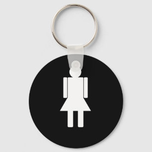 KVINNORillustration820 KVINNA TECKNAD BATHROOM DOO Nyckelring