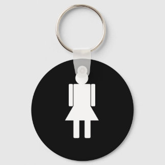 KVINNORillustration820 KVINNA TECKNAD BATHROOM DOO Nyckelring
