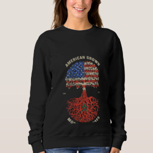 Kvinnorna American Grown Moroccan Roots Marocko Fl T Shirt