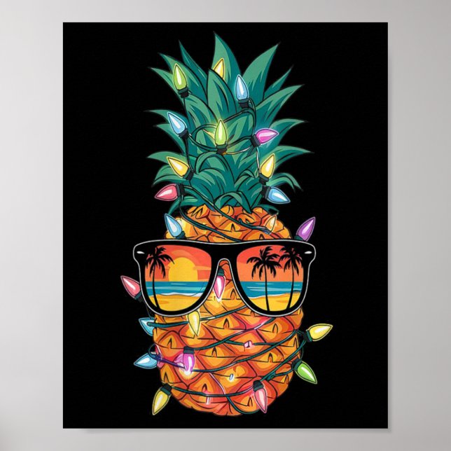 Kvinnorna Ananas Julgran Ljus Julafton Kvinnor Poster (Framsidan)