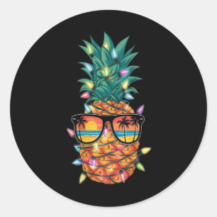 Kvinnorna Ananas Julgran Ljus Julafton Kvinnor Runt Klistermärke