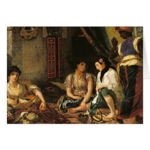 Kvinnorna av Algiers i deras lägenhet, 1834 Hälsningskort