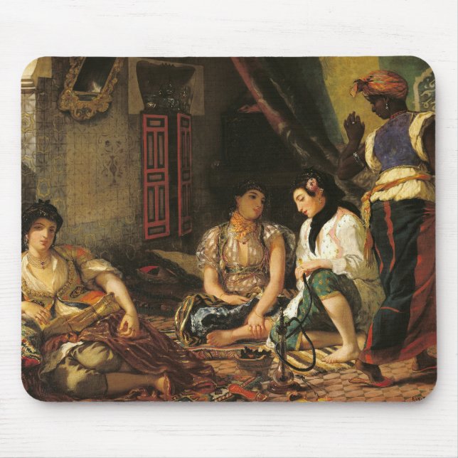 Kvinnorna av Algiers i deras lägenhet, 1834 Musmatta (Framsidan)
