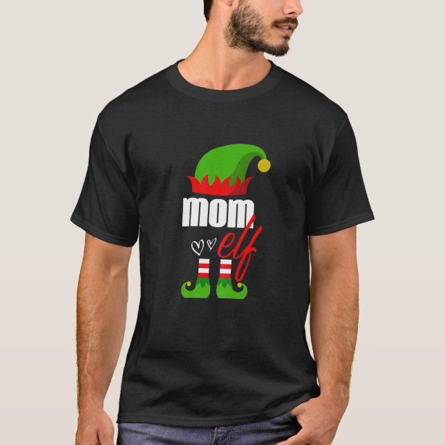 Kvinnorna Elf-familjens Elf-familjestruktur i Mamm T Shirt (Framsida)