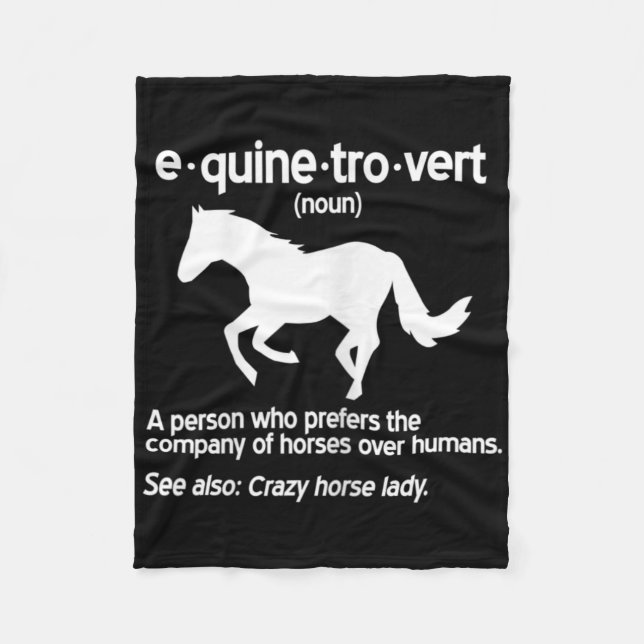 Kvinnorna Equinetrovert Definition Equine Horse Da Fleecefilt (Framsidan)