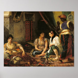 Kvinnorna i Alger i deras lägenhet, 1834 Poster