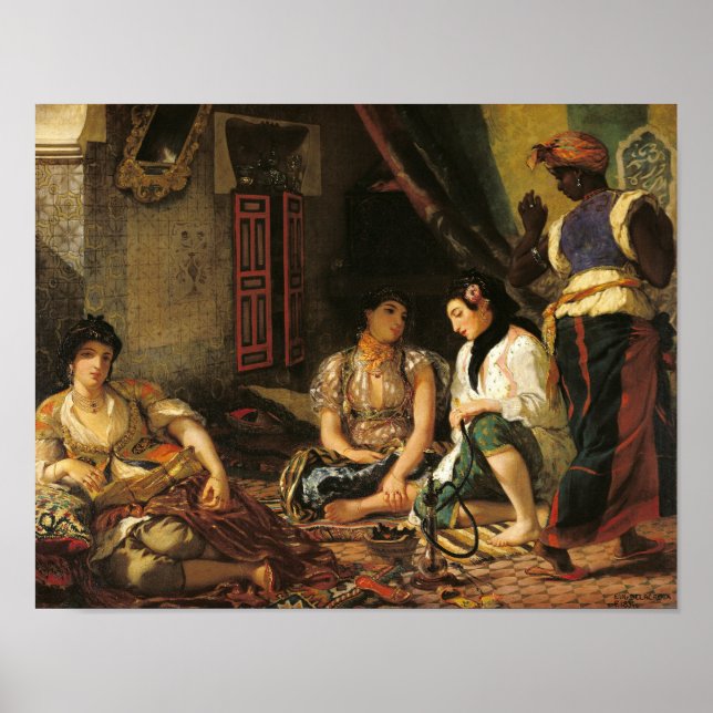 Kvinnorna i Alger i deras lägenhet, 1834 Poster (Framsidan)