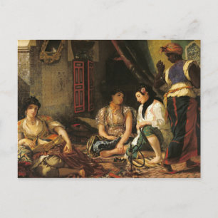 Kvinnorna i Alger i deras lägenhet, 1834 Vykort