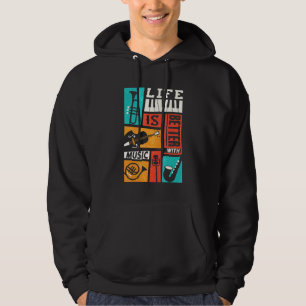 Kvinnorna i Musik Retro Music Manar Hoodie