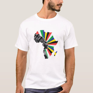 Kvinnorna i sydafrikanska Afrikan Karta Ethnic Her T Shirt