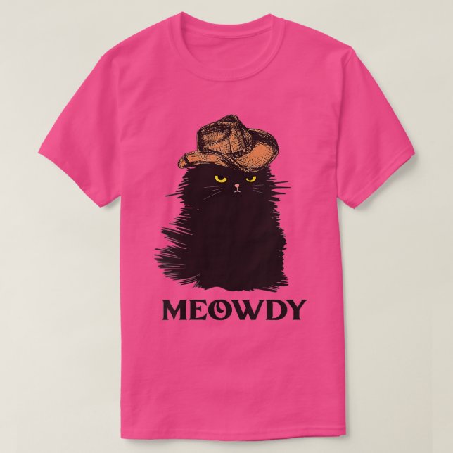 Kvinnorna Meow och Howdy M T Shirt (Design framsida)