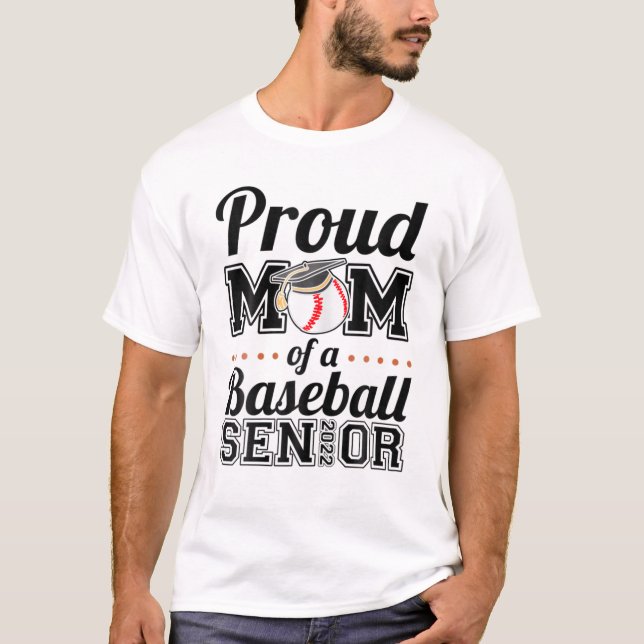 Kvinnorna proud Mamma av Baseball Senior 2022 T Shirt (Framsida)