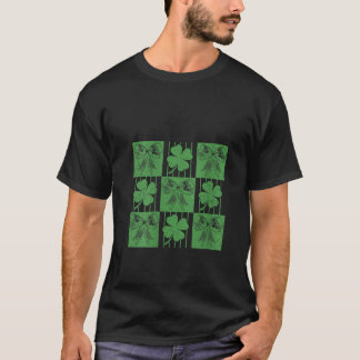 Kvinnorna Retro kontrollerade St Patrick's Day Coq T Shirt