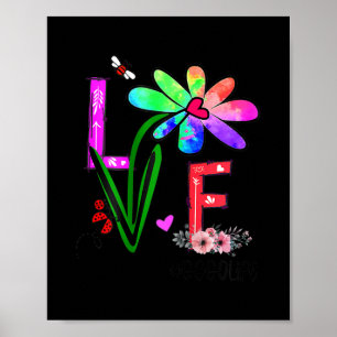 Kvinnorna Womens Kärlek Gogo Life Daisy Flower Cut Poster