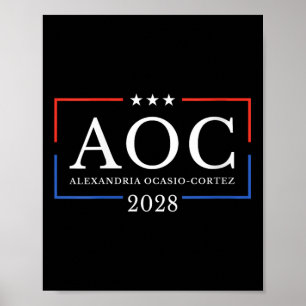 Kvinnornas Aoc för president 2028 - enkelt tecken Poster