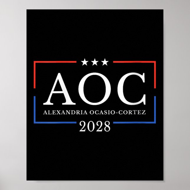 Kvinnornas Aoc för president 2028 - enkelt tecken  Poster (Framsidan)