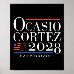 Kvinnornas Aoc för president 2028 V-nacke Poster