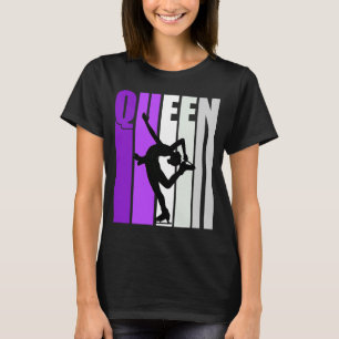 Kvinnornas tävling i isfär Skating Queen Mauve Bir T Shirt
