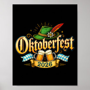 Kvinnors 2026 tyska ölfestival bayerska poster