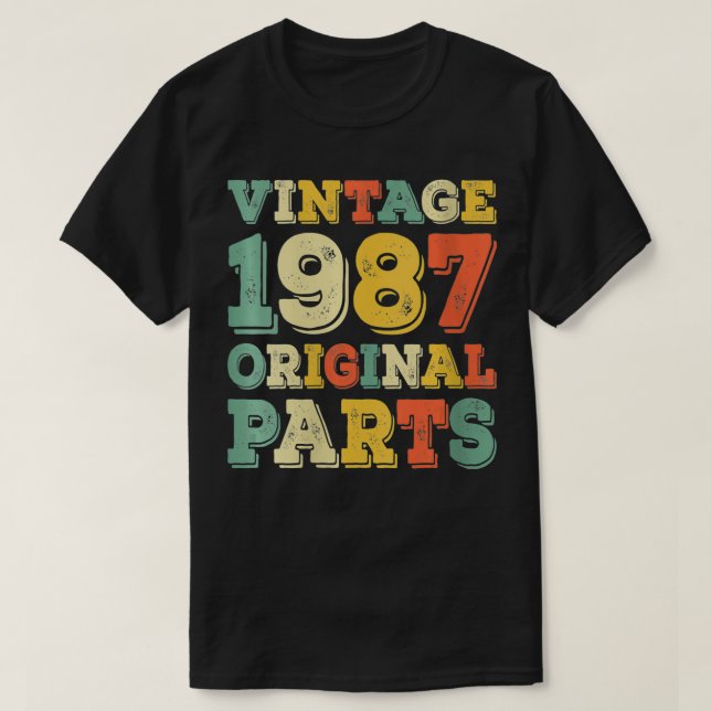 Kvinnors 34-åriga gåvor födda 1987 t shirt (Design framsida)