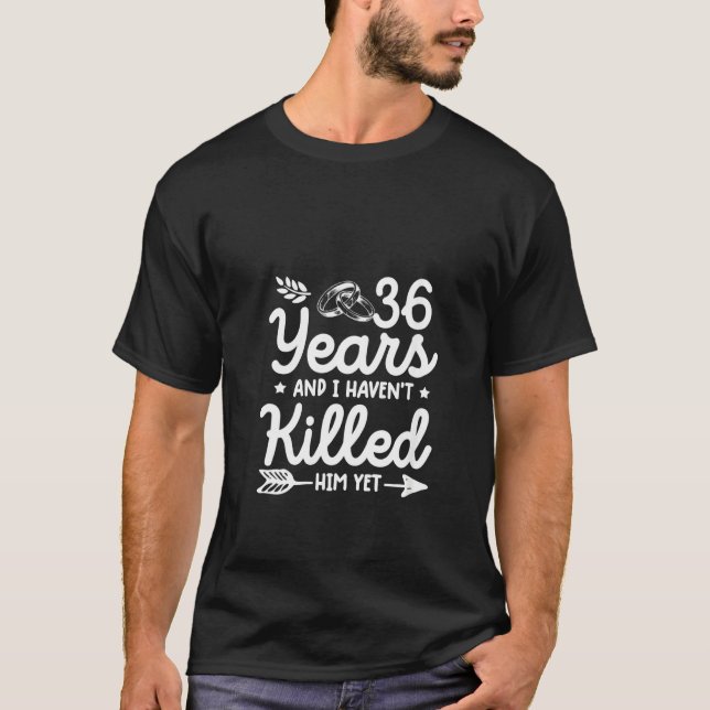 Kvinnors 36:e Bröllop-årsdag Matching Coup T Shirt (Framsida)