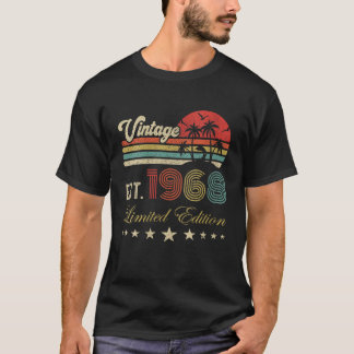 Kvinnors 55-årsdag född 1968 vintagens begränsada  t shirt