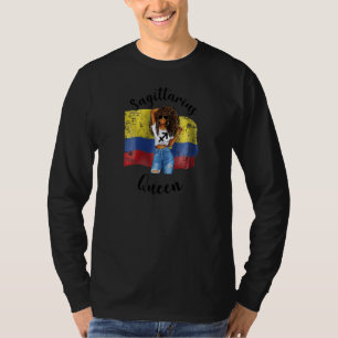 Kvinnors Afro Colombiansk Skyttens Drottning Afrik T Shirt