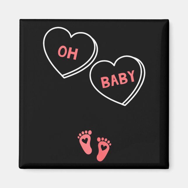 Kvinnors Alla hjärtans dag Graviditetsbekännelse T Magnet (Framsidan)