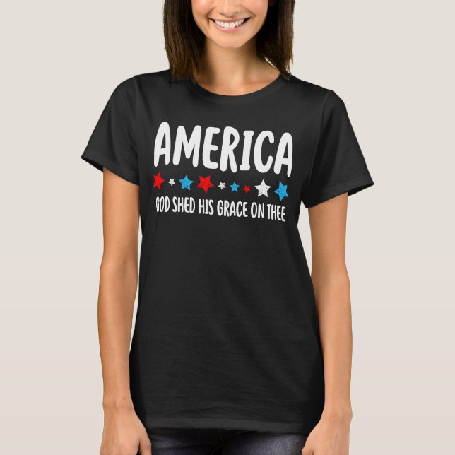 Kvinnors Amerika Gud skänkte sin höghet den 4:e T Shirt (Framsida)