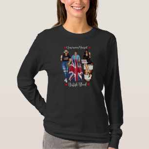Kvinnors Amerikanska Uppfödda Brittiskt Blod Usa F T Shirt