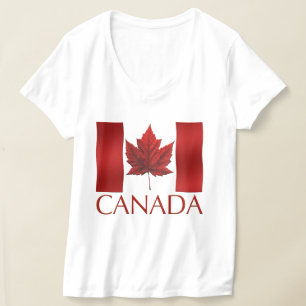 Kvinnors Anpassad Kanada T-Shirt Flagg T-Shirts
