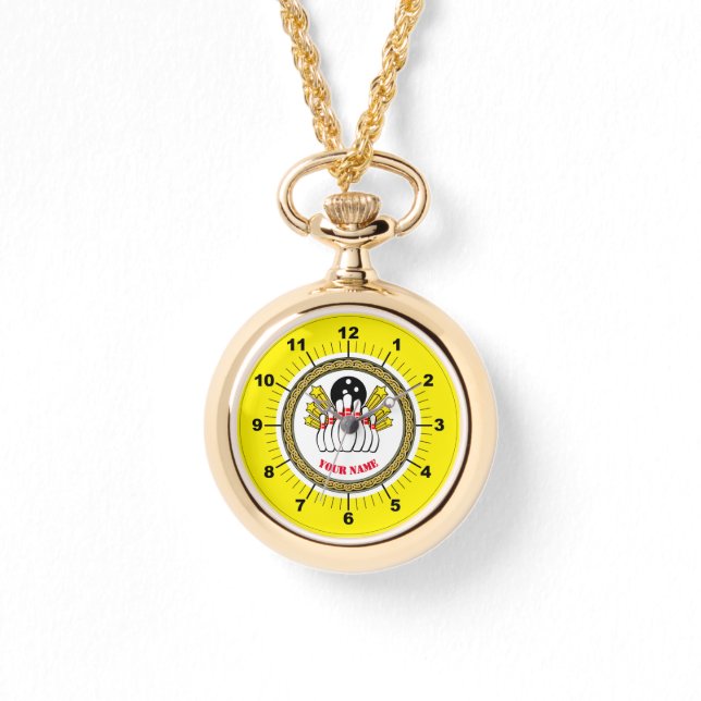 Kvinnors Anpassningsbar Bowling (lägg till namn) F Armbandsur (Framsida)