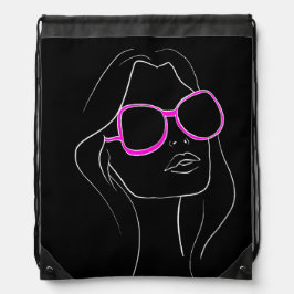 Kvinnors Ansikte i Rosa Sunglasses Black Retro Gympapåse