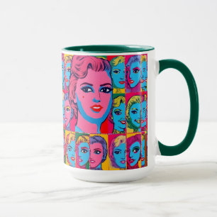 Kvinnors Ansikte med Mugg & Stickers Illustration