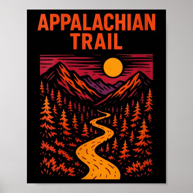 Kvinnors Appalachian Trail Vandringseventyr Retro  Poster (Framsidan)