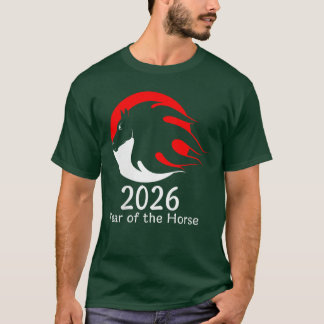 Kvinnors år för hästen 2026 Eldhäst Kinesiska Zod T Shirt