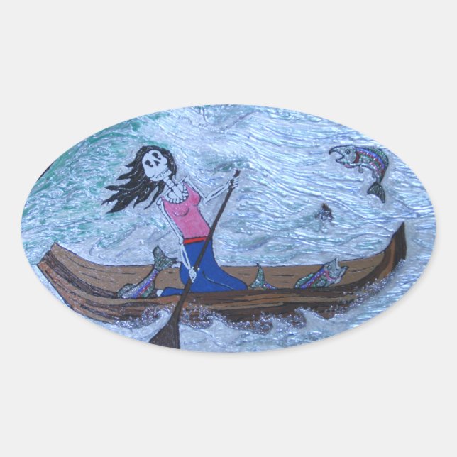 Kvinnors arbete ovalt klistermärke (Framsida)