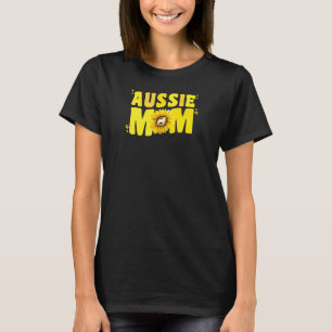 Kvinnors Australian Shepherd Mamma Sunflower Aussi T Shirt