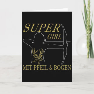 Kvinnors Bågskytte Super Tjej Med Pil Och Båge  Kort