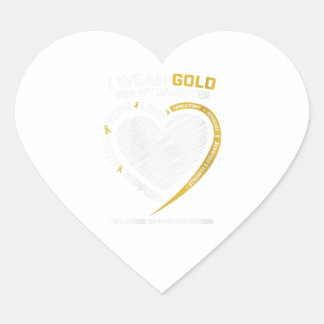 Kvinnors barn i Manar vid Pappa Mamma vid Guld Hjärtformat Klistermärke