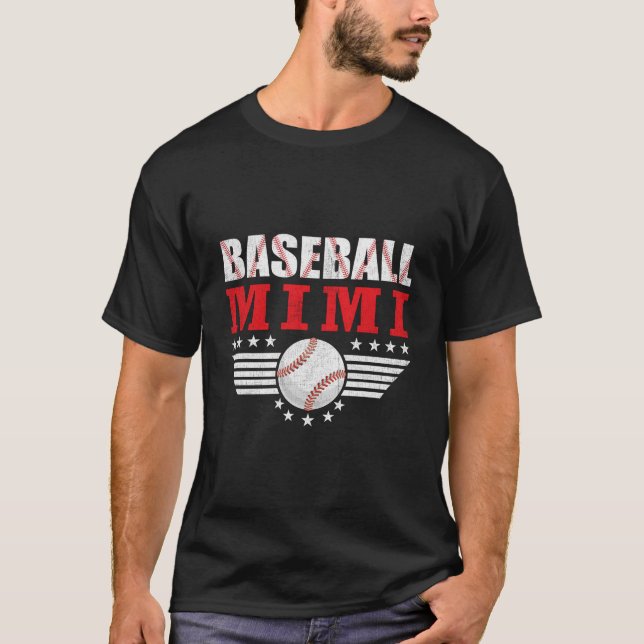 Kvinnors baseball Mimi Funny Boll Mimi Mors dag T Shirt (Framsida)