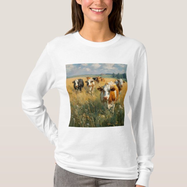 Kvinnors Basic Långärmad T-Shirt (Framsida)